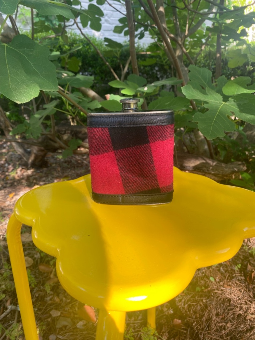 Plaid Red & Black Pocket Flask